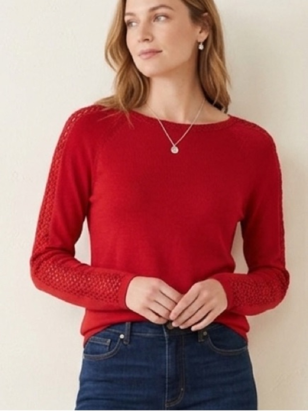 Versailles New York Vintage Vibrant Red Knit‎ Sweater Size Medium